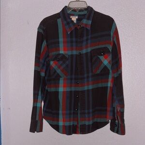 Plaid Button-Up Shirt - Multicolor